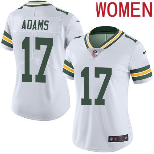 Women Green Bay Packers 17 Davante Adams White Nike Vapor Limited NFL Jersey